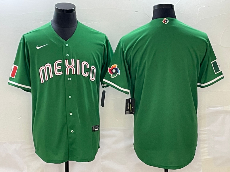 Men 2025 MLB world cup Mexico green Nike jersey 005